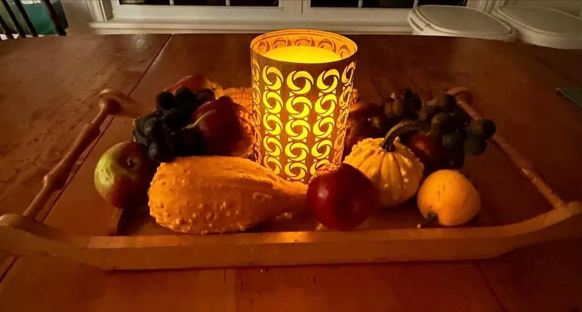Lantern on a tray by Cottage Creations by Carol