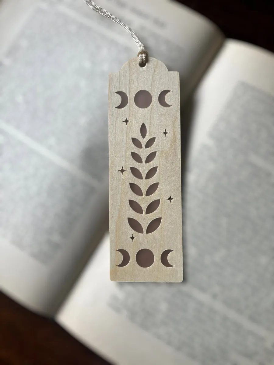 Moon and leaf bookmark by Cottage Creations by Carol