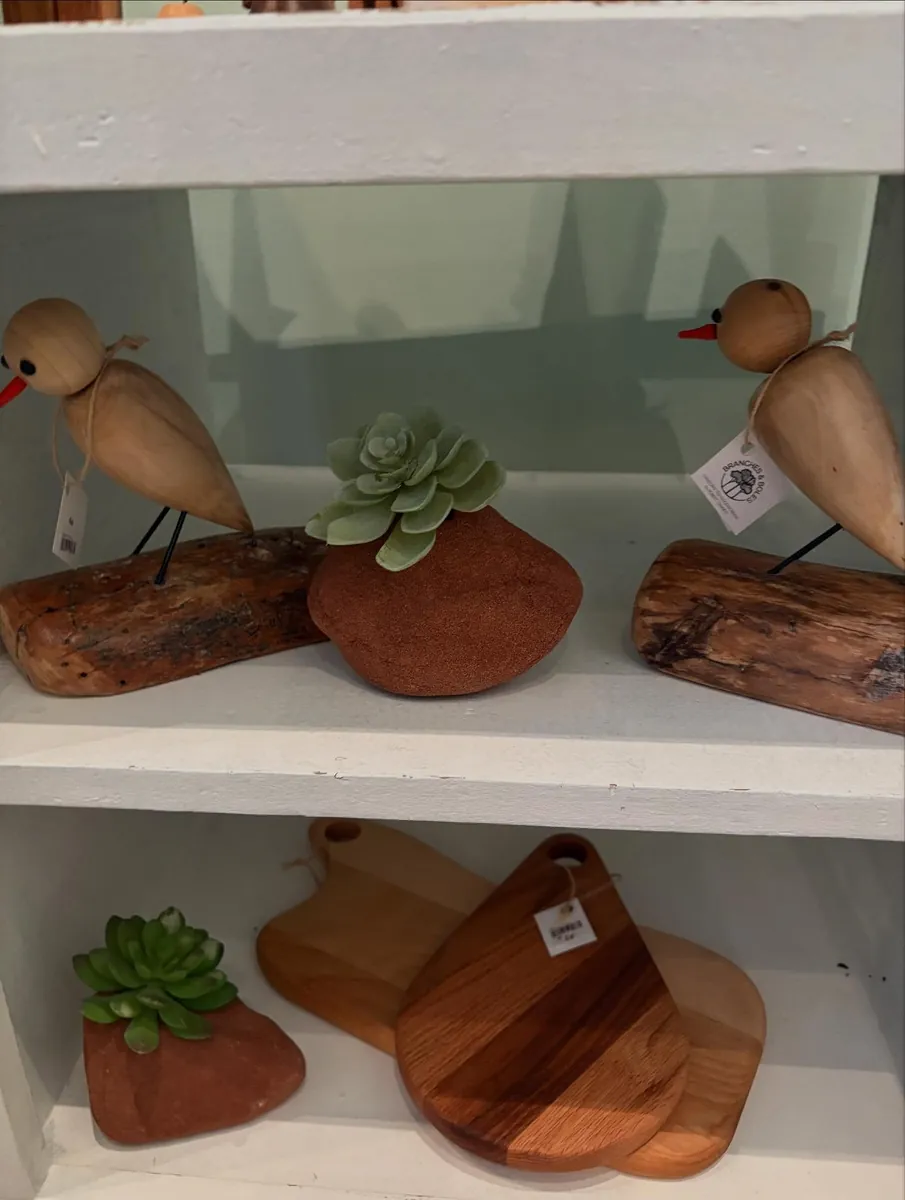 Sandstone pieces on the shelf by Cottage Creations by Carol