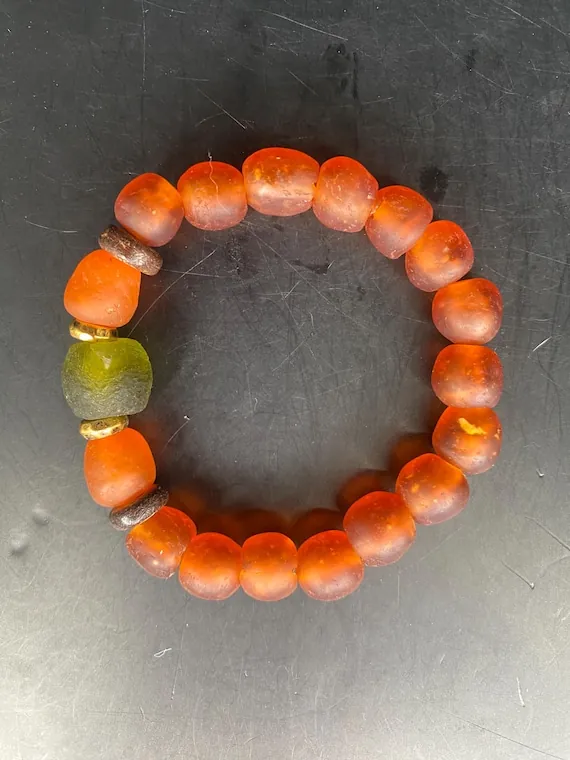 African glass bead bracelet by Dara Jane Jewellery