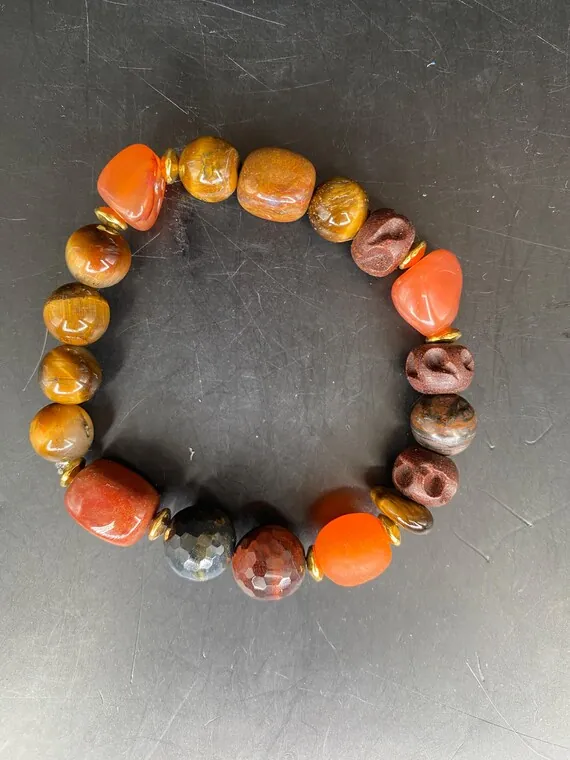 Earth-toned gemstone bracelet by Dara Jane Jewellery