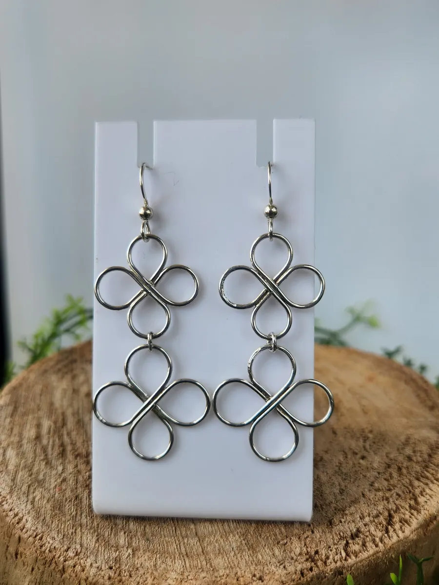 Double four-leaf Clover earrings by Donum Terra Jewels