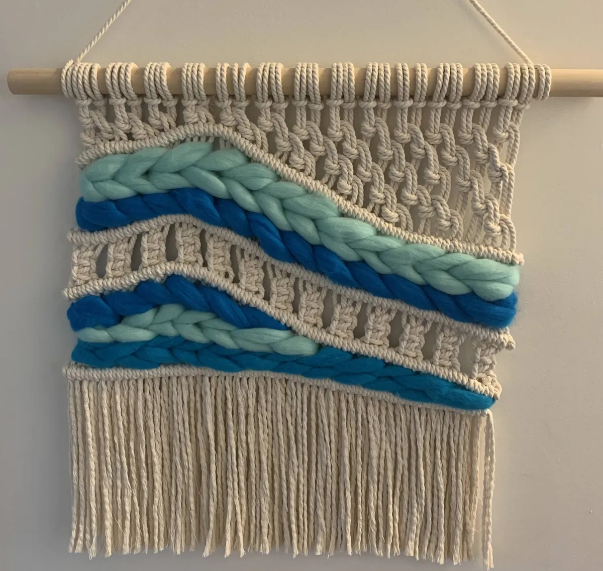 Blue wave wall hanging by Island Fibrescapes