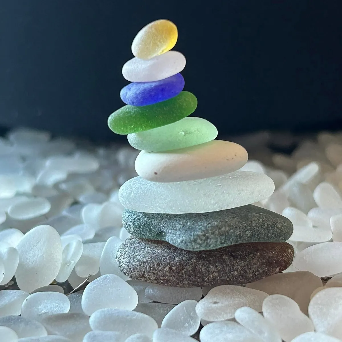 A stack of sea glass