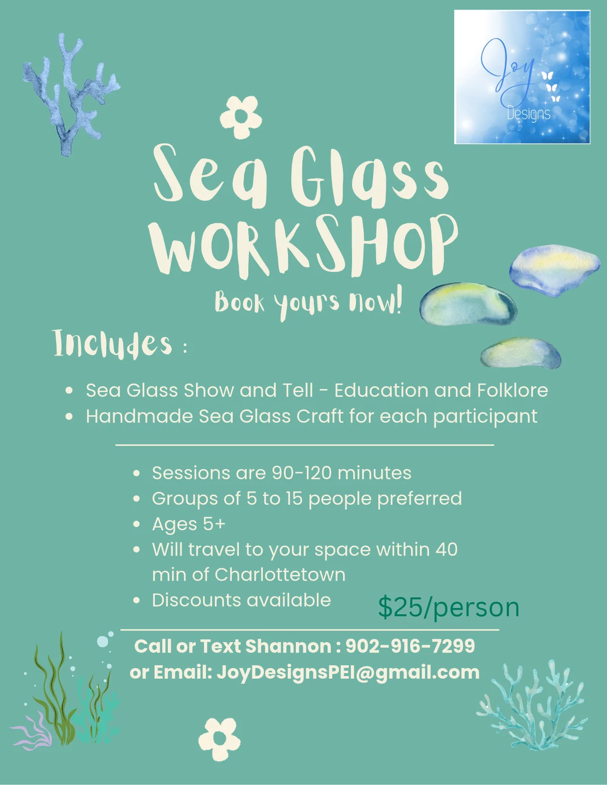 Shannon's Sea Glass Workshop poster