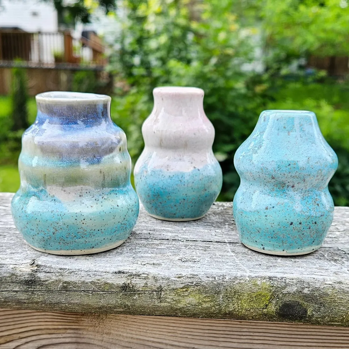 Bud vases by Lindsay Bromley Pottery