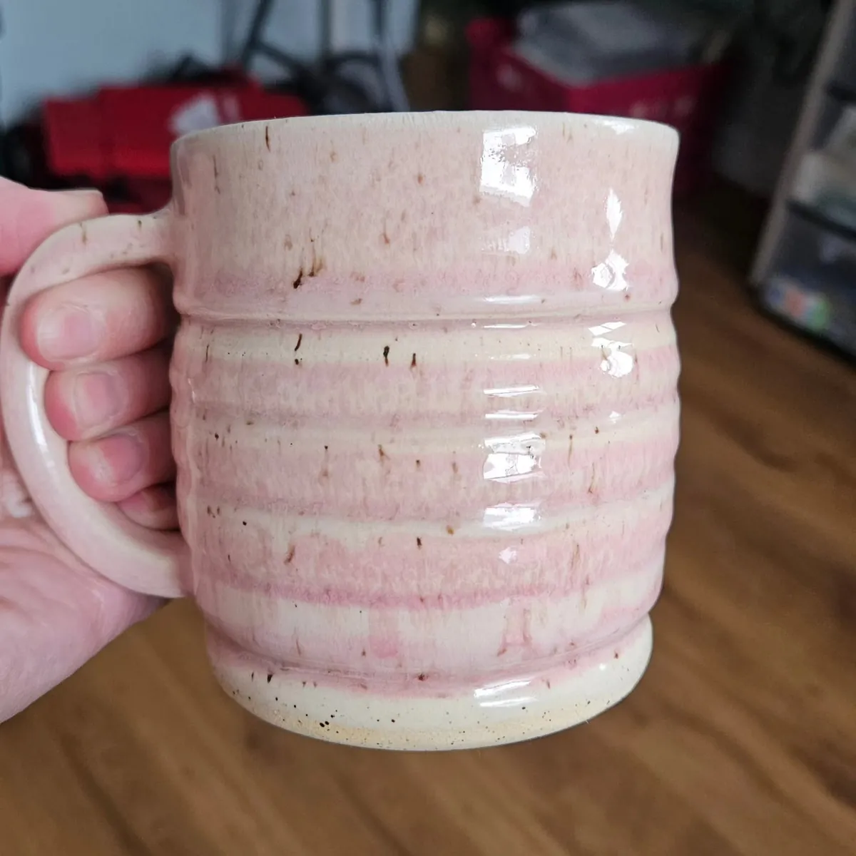 Pink mug by Lindsay Bromley Pottery