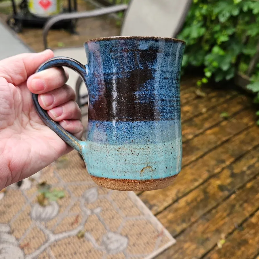 Blue and turquoise mug