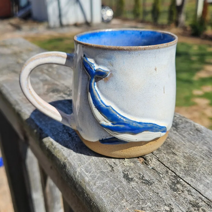 Whale mug in the garden