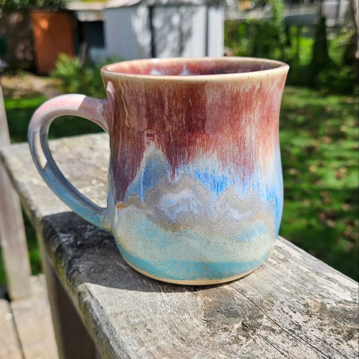 Sunset glaze mug by Lindsay Bromley Pottery