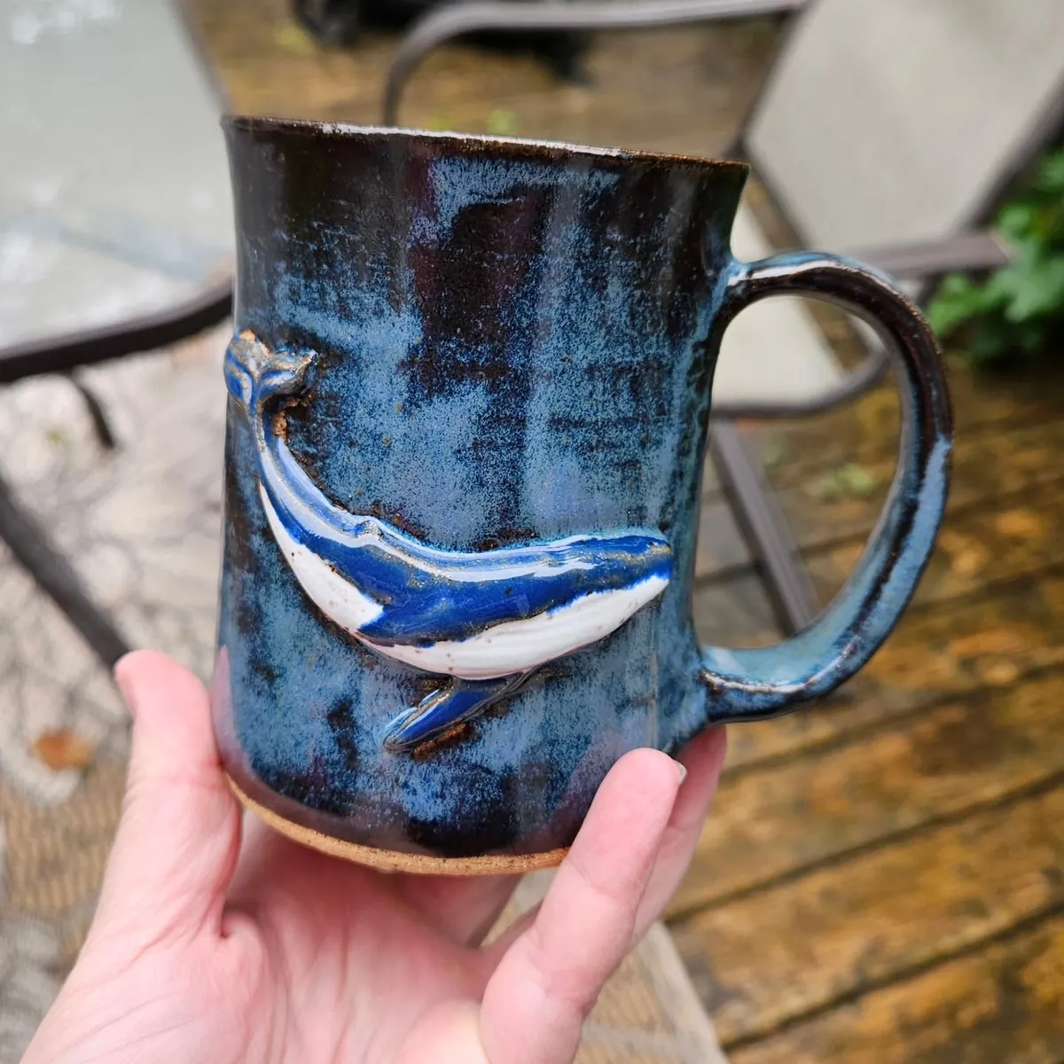 Whale mug by Lindsay Bromley Pottery