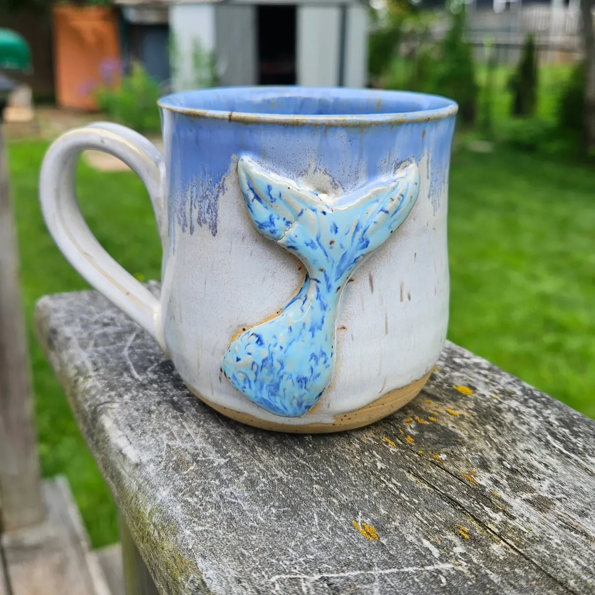 Whale tail mug by Lindsay Bromley Pottery