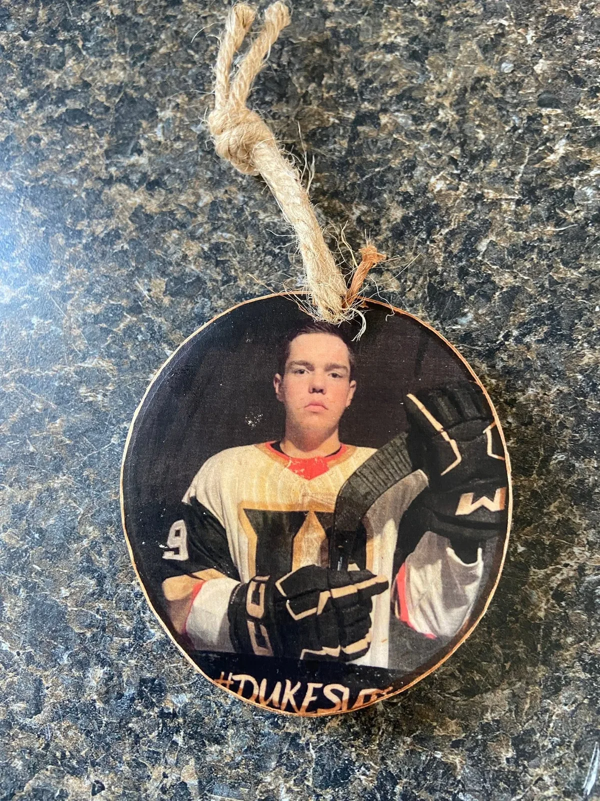 Personalized hockey photo ornament by Photo Ornaments