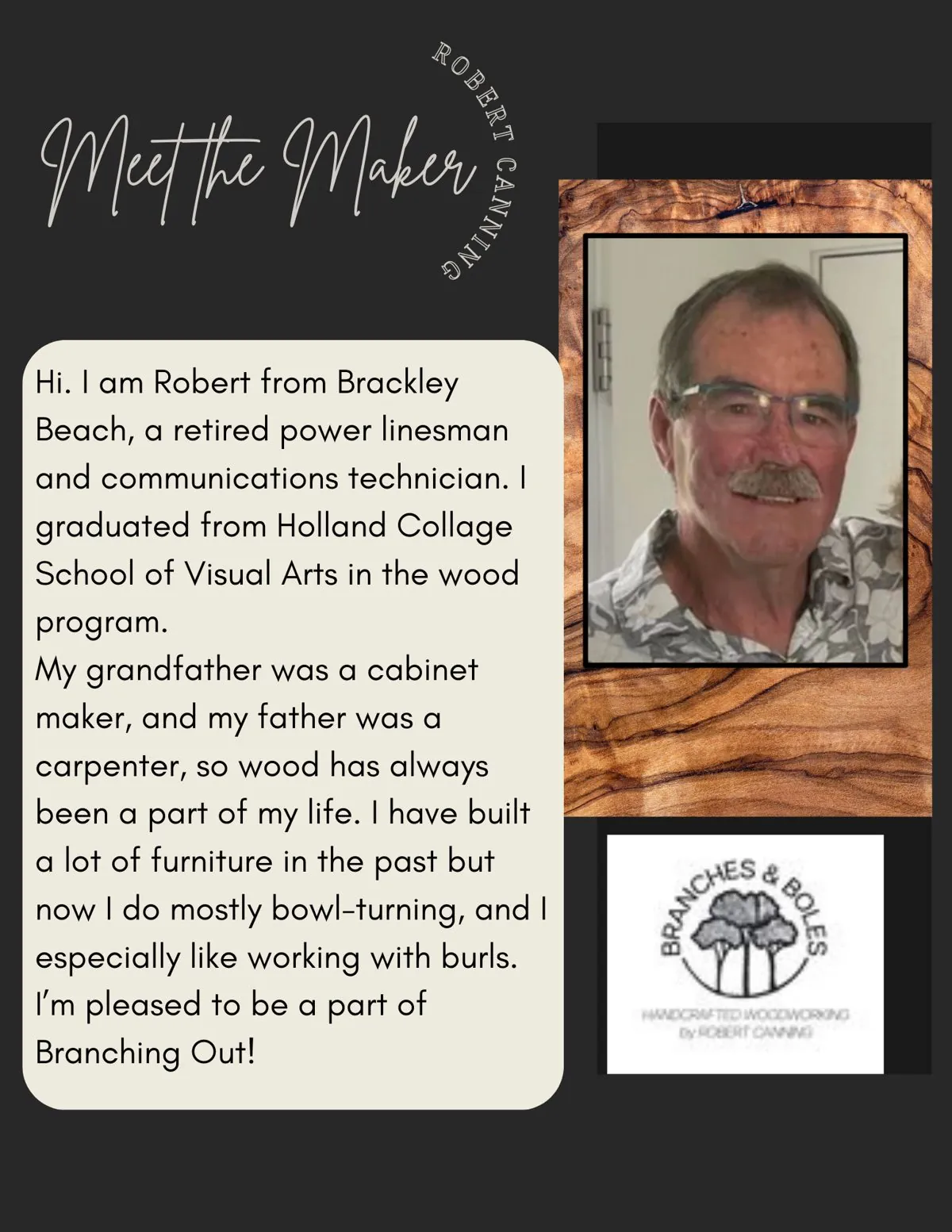Meet the Maker poster: Robert Canning, Branches & Boles