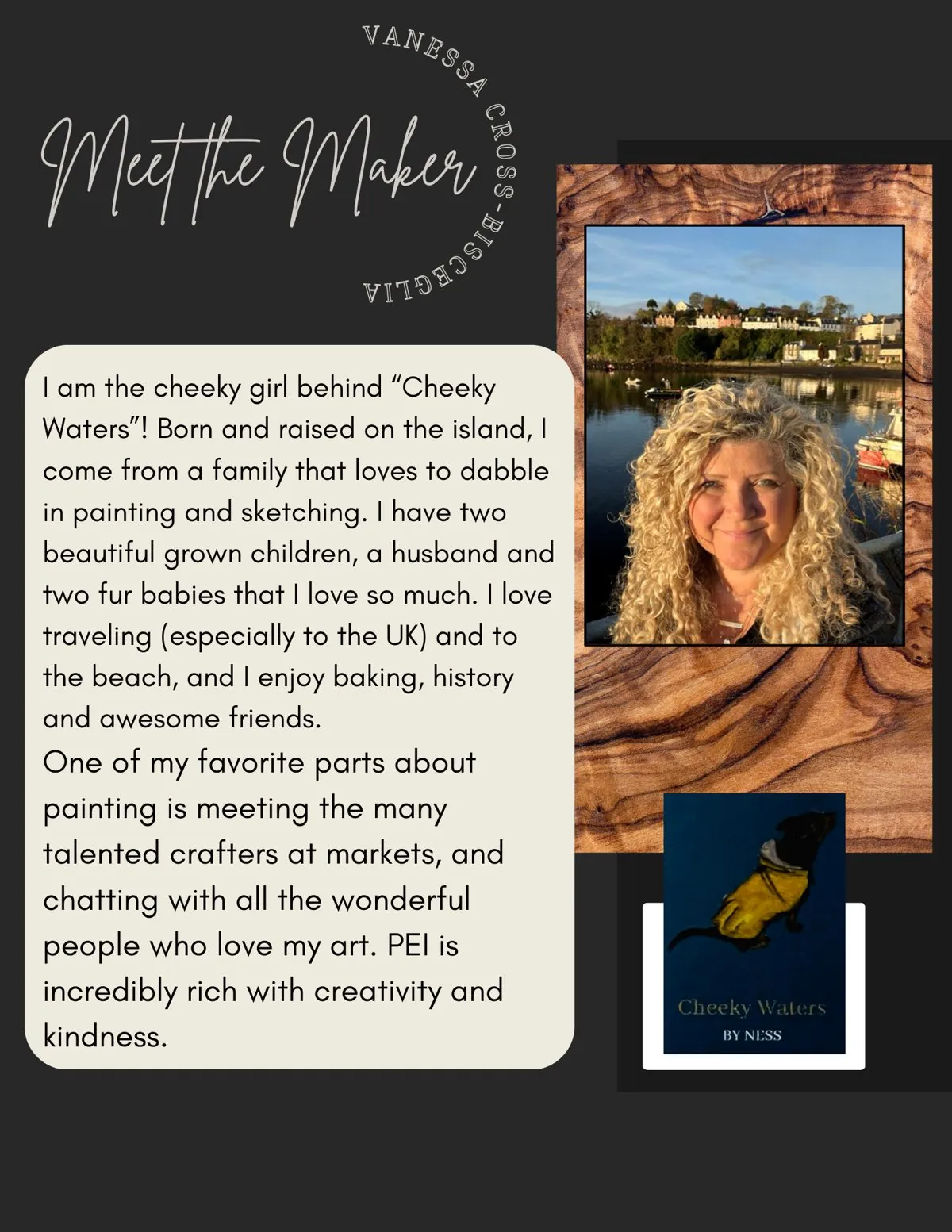 Meet the Maker poster: Vanessa Cross-Bisceglia, Cheeky Waters by Ness