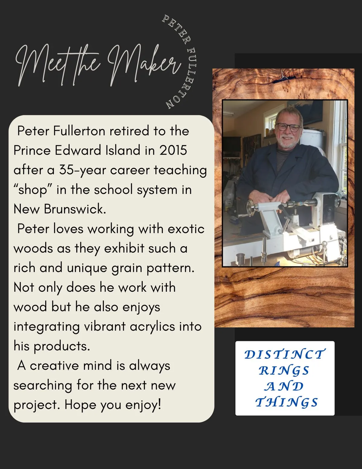 Meet the Maker poster: Peter Fullerton, Distinct Rings and Things