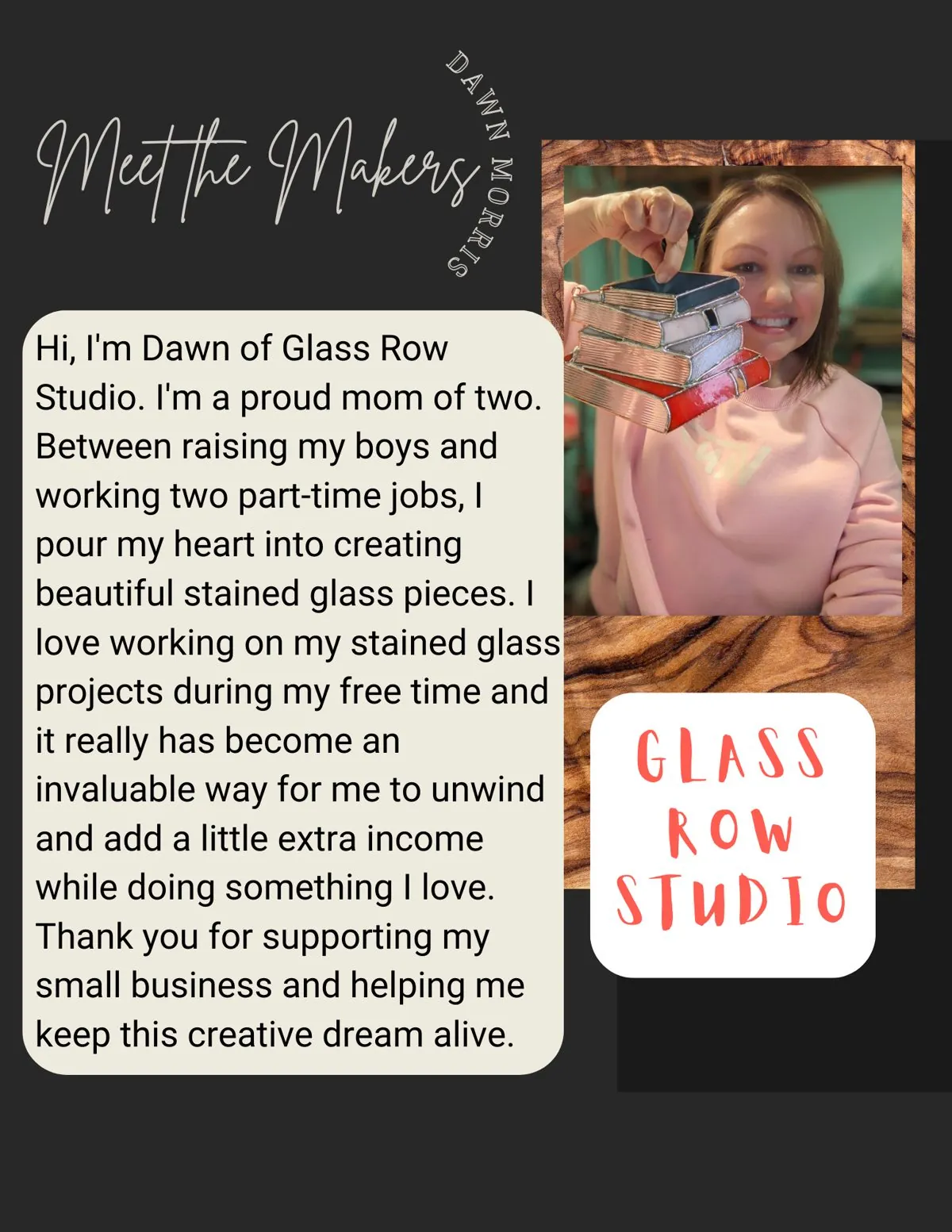 Meet the Maker poster: Dawn Morris, Glass Row Studio