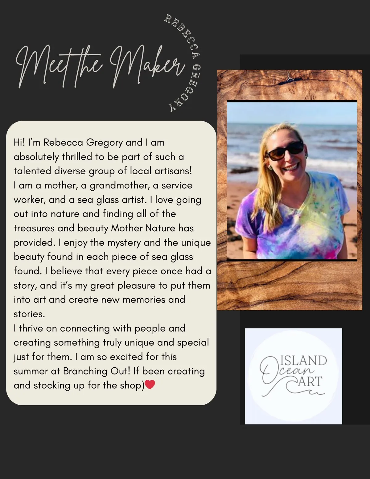 Meet the Maker poster: Rebecca Gregory, Island Ocean Art