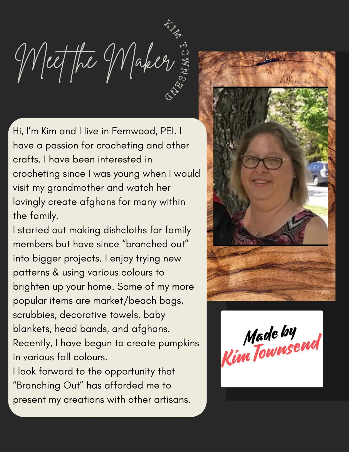 Meet the Maker poster: Kim Townsend, Made by Kim Townsend