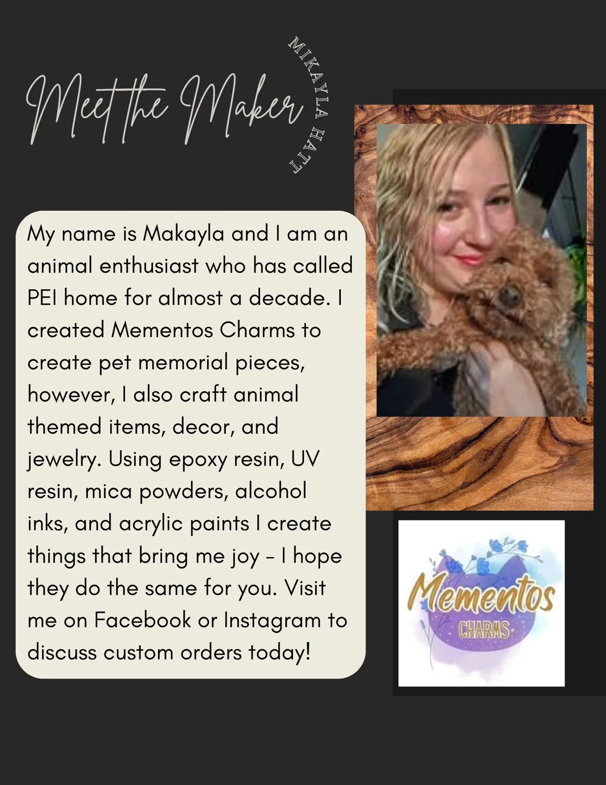 Meet the Maker poster: Mikayla Hatt, Mementos Charms