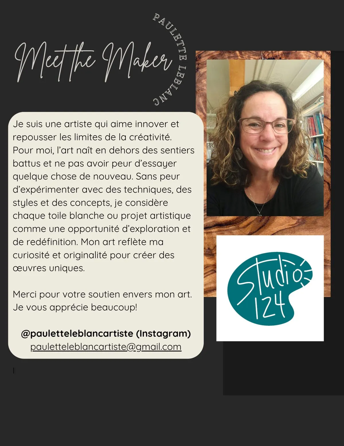 Meet the Maker poster: Paulette LeBlanc, Studio 124