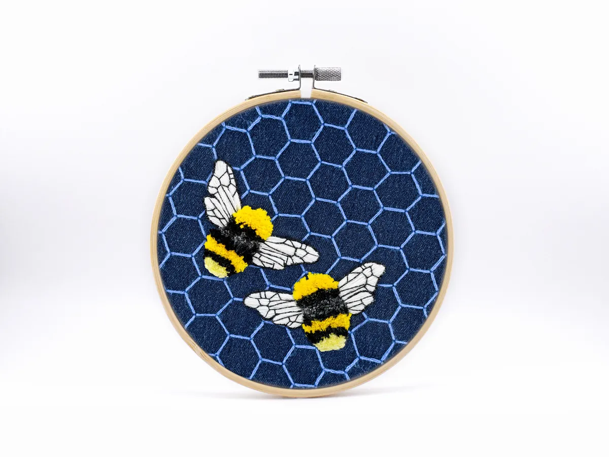 Bumble Bee embroidery kit by Unraveling Joy - Embroidery